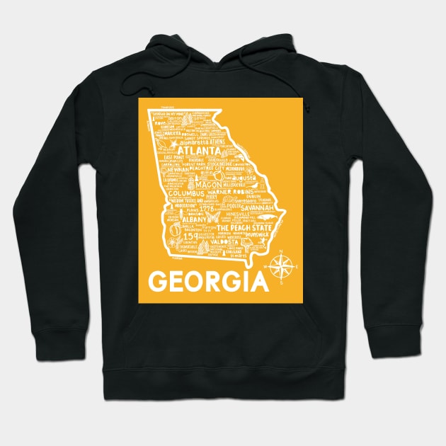 Georgia Map Hoodie by fiberandgloss